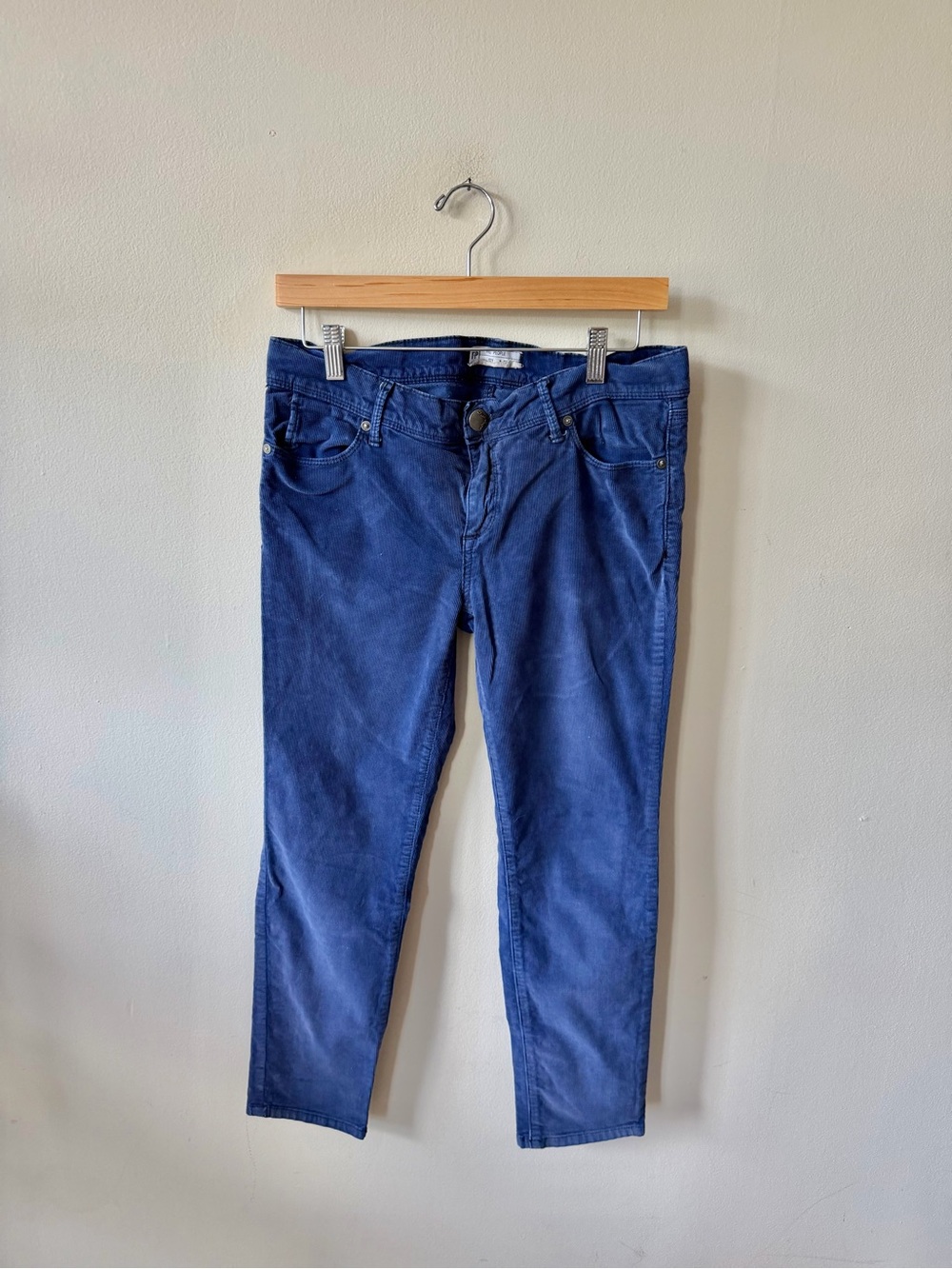Free People Indigo Corduroy Skinny Jeans